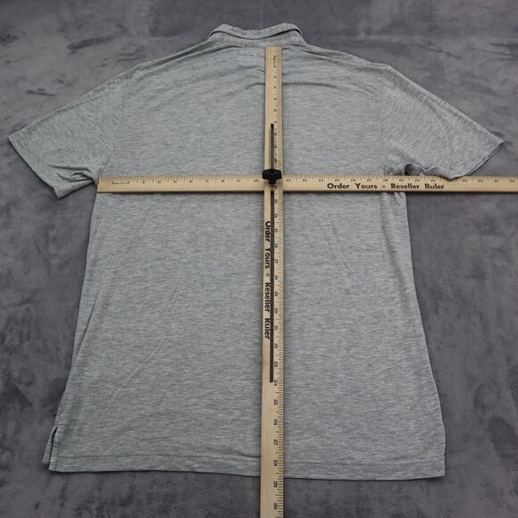 Travis Mathew Shirt Mens M Gray Short Sleeve Button Embroidered Logo Knit Polo - Picture 3 of 16